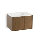 Kohler® 99541-R-1WM Jute® Bathroom Vanity Cabinet, 19-1/2 in OAH x 30 in OAW x 21-7/8 in OAD, Wall Mount, Walnut Flax Cabinet