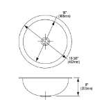 Elkay® ELUH16 Bathroom Sink, Asana, Circular Shape, 18-3/8 in W x 18-3/8 in D x 8 in H, Under Mount, Stainless Steel, Lustertone