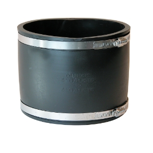Fernco® 1056-66 Flexible Pipe Coupling, 6 in Nominal, Cast Iron/Plastic/Steel/Lead End Style, PVC