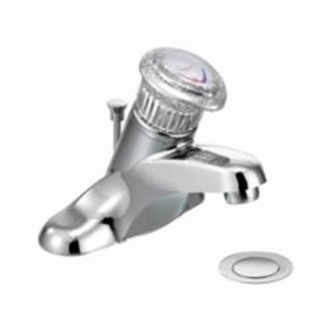 Moen® 64625 Mini-Widespread Lavatory Faucet, Chateau®, 1.5 gpm Flow Rate, 1-3/4 in H Spout, 4 in Center, Polished Chrome, 1 Handle, 50/50 Pop-Up Drain