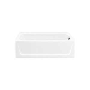 Sterling® 71171122-LNR-0 Ensemble™ Bathtub, Soaking Hydrotherapy, Rectangle Shape, 60 in L x 30 in W, Right Drain, White