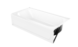 BOOTZ® 011-2366-00 Aloha Plus 6032 Right Hand Drain Alcove Bathtub, 60" × 32" × 14 1/4", White