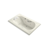 Kohler® 1418-M-96 Memoirs® Bathtub, Backjets/Neckjets/Whirlpool, Rectangle Shape, 72 in L x 42 in W, Center Drain, Biscuit