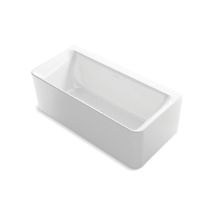 Sterling® 96134-0 Unwind™ Back-To-Wall Seamless Bathtub, 66-15/16 in L x 31-1/2 in W, Center Toe-Tap Drain, White