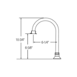 Elkay® LK396A Spout, 6-1/4 in Spout Reach, 2.2 gpm, Brass, Polished Chrome