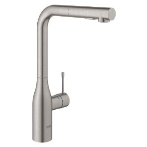 GROHE 30271DC0 Essence™ Kitchen Faucet, Residential, 1.75 gpm Flow Rate, 360 deg Swivel Spout, StarLight® SuperSteel, 1 Handle, 1 Faucet Hole