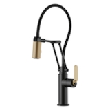Brizo® 63244LF-BLGL Litze® Articulating Kitchen Faucet, 1.8 gpm Flow Rate, Swivel Spout, Matte Black/Luxe Gold, 1 Handle