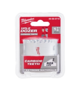 Milwaukee® HOLE DOZER™ 49-56-0719 Hole Saw with Carbide Teeth, 1-7/8 in Dia, 1.62 in D Cutting, Carbide Cutting Edge, 5/8-18 Arbor