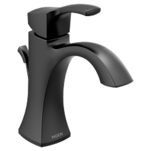 Moen® 6903BL Voss™ Low Arc Bathroom Faucet, 1.2 gpm Flow Rate, 4.68 in H Spout, 1 Handle, Lift Rod Drain, 1 Faucet Hole, Matte Black