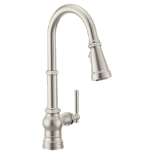 Moen® FS72003SRS Paterson™ Pulldown Faucet, 1.5 gpm Flow Rate, Spot Resist™ Stainless, 1 Handle, 1 Faucet Hole, Traditional