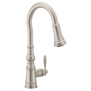 Moen® FS73004SRS Weymouth™ Flexible Faucet, 1.5 gpm Flow Rate, Spot Resist™ Stainless, 1 Handle, 1 Faucet Hole, Traditional