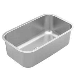 Moen® GS18155 Prep High Quality Sink, Rectangular Shape, 28 in L 16 in W 10 in D Bowl, 18 in W x 10 in D x 30 in L, Undermount, Stainless Steel
