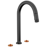 Brizo® 62506LF-BLLHP Kintsu® Widespread Pull-Down Faucet with Arc Spout - Less Handles, Matte Black