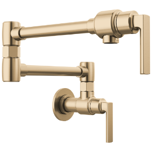 Brizo® 62806LF-GL-L Kintsu® Wall Mount Pot Filler with Lever Handle, Lumicoat® Luxe Gold