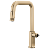 Brizo® 63007LF-GLLHP-L Kintsu® Pull-Down Faucet with Square Spout - Less Handle, Lumicoat® Luxe Gold