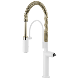 Brizo® 63375LF-MWPNLHP Jason Wu for Brizo™ Semi-Professional Kitchen Faucet - Less Handle, Matte White/Polished Nickel