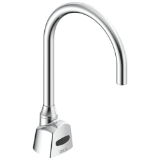 DELTA® Commercial 1500TF3380-R35 1500T Series: Deckmount Electronic SE Gooseneck Fct, HW, 0.5gpm, R35 spout, Chrome