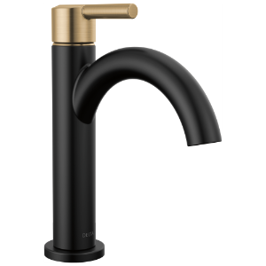 DELTA® 15749LF-GZ Nicoli™ Single Handle Bathroom Faucet, Matte Black/Champagne Bronze