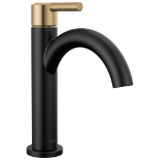 DELTA® 15749LF-GZ Nicoli™ Single Handle Bathroom Faucet, Matte Black/Champagne Bronze