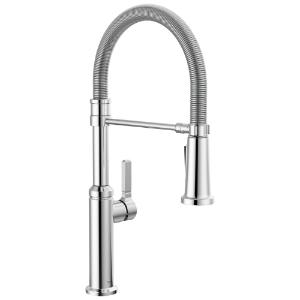 DELTA® 18829-DST Rhett™ Flexible Kitchen Faucet with Spring Spout, 1.8 gpm Flow Rate, Chrome, 1 Handle, 1, 3 Faucet Holes