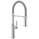 DELTA® 18829-DST Rhett™ Flexible Kitchen Faucet with Spring Spout, 1.8 gpm Flow Rate, Chrome, 1 Handle, 1, 3 Faucet Holes