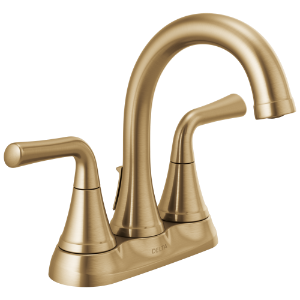 DELTA® 2533LF-CZTP Kayra™ Two Handle Bathroom Faucet, Champagne Bronze, 2 Handles, Pop-Up Drain, 1.2 gpm