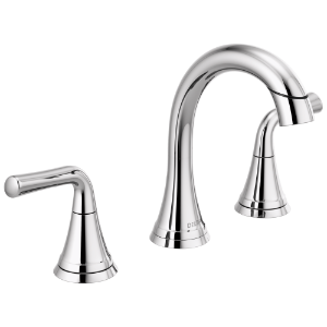 DELTA® 3533LF-PDMPU Kayra™ Traditional Bathroom Faucet, 1.2 gpm, 5 in H Spout, 6 to 16 in Center, Chrome, 2 Handles, Pop-Up Drain