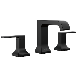 DELTA® 3539LF-BLMPU Velum™ Traditional Bathroom Faucet, 1.2 gpm Flow Rate, 3-13/16 in H Spout, 4 to 16 in Center, Matte Black, 2 Handles, Pop-Up Drain