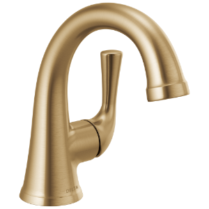 DELTA® 533LF-CZMPU Kayra™ Single-Handle Bathroom Faucet, 1.2 gpm Flow Rate, 4-1/4 in H Spout, 1 Handle, Pop-Up Drain, 1 or 3 Faucet Holes, Champagne Bronze