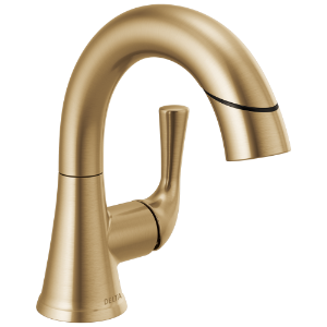DELTA® 533LF-CZPDMPU Kayra™ Single-Handle Bathroom Faucet, 1.2 gpm Flow Rate, 4-7/8 in H Spout, 1 Handle, Pop-Up Drain, 1, 3, 4 Faucet Holes, Champagne Bronze