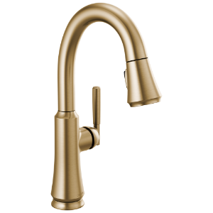 DELTA® 9979-CZ-DST Pull-Down Bar Prep Faucet, Coranto™, Champagne Bronze, 1 Handle, 8 in Center, 1.8 gpm