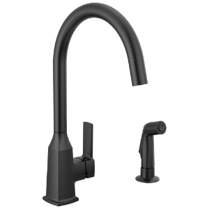 Peerless® P1971LF-BL Ezra™ Single-Handle Kitchen Faucet with Spray, Matte Black