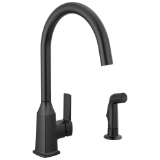 Peerless® P1971LF-BL Ezra™ Single-Handle Kitchen Faucet with Spray, Matte Black