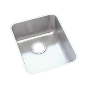 Elkay® ELUHAD141855 Lustertone™ Classic Kitchen Sink, Rectangle Shape, 14 in L x 18 in W Bowl x 5-3/8 in D Bowl, 16-1/2 in L x 20-1/2 in W x 5-3/8 in H, Undermounting, 18 ga 304 Stainless Steel