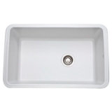 Rohl® 6307-00 Kitchen Sink, White, Rectangle Shape, 28-1/2 in L x 17-3/8 in W x 10 in D Bowl, 31-5/8 in L x 19-5/8 in W x 11 in H, Undermount, Fireclay