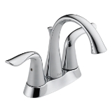 DELTA® 2538-TP-DST Tract-Pack™ Lahara® Centerset Lavatory Faucet, Chrome, 2 Handles, 50/50 Pop-Up Drain, 1.2 gpm Flow Rate