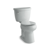 Kohler® 3888-95 2-Piece Toilet, Cimarron® Comfort Height®, Round Bowl, 16-1/2 in H Rim, 12 in Rough-In, 1.6 gpf, Ice Grey