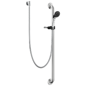 Commercial RPW336HDF-1.5C HDF® Hand Shower, 3 in Dia, 1.5 gpm Flow Rate, 60 to 82 in L Hose, 1/2 in - 14 NPSM Connection, Stainless