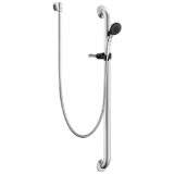 Commercial RPW336HDF-1.5C HDF® Hand Shower, 3 in Dia, 1.5 gpm Flow Rate, 60 to 82 in L Hose, 1/2 in - 14 NPSM Connection, Stainless