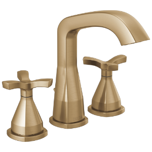 DELTA® 357766-CZ-PR-MPU-DST Stryke® Traditional Bathroom Faucet, 1.2 gpm Flow Rate, 5-3/8 in H Spout, 4 to 16 in Center, Champagne Bronze, 2 Handles, Pop-Up Drain