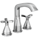 DELTA® 357766-PR-MPU-DST Stryke® Traditional Bathroom Faucet, 1.2 gpm Flow Rate, 5-3/8 in H Spout, 4 to 16 in Center, Chrome, 2 Handles, Pop-Up Drain