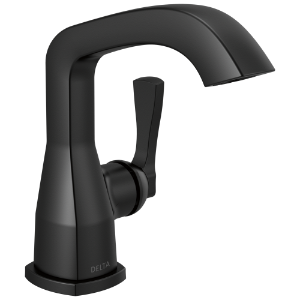 DELTA® 576-BLMPU-DST Stryke® Single Handle Bathroom Faucet, Matte Black