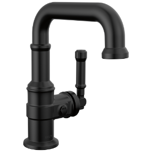 DELTA® 584SH-BL-DST Broderick® Single-Handle Bathroom Faucet, 1.2 gpm Flow Rate, 5-1/2 in H Spout, 1 Handle, Pop-Up Drain, 1 Faucet Hole, Matte Black