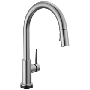 DELTA® 9159TL-AR-DST Trinsic® Touchless Kitchen Faucet, 1.8 gpm Flow Rate, Arctic Stainless, 1 Handle, 1 Faucet Hole
