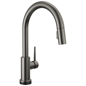 DELTA® 9159TL-KS-DST Trinsic® Touchless Kitchen Faucet, 1.8 gpm Flow Rate, Black Stainless, 1 Handle, 1 Faucet Hole