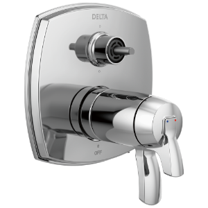 DELTA® T27T976-PR-LHP Thermostatic Integrated Diverter Trim, 7.2 gpm Valve, Chrome