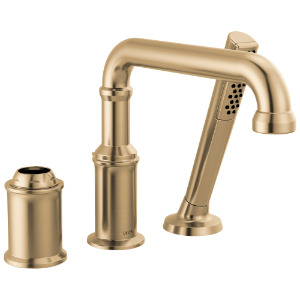 DELTA® T3784-CZ-PR-LHP Broderick® Traditional Roman Tub Trim, 1.75 gpm Flow Rate, 8 to 16 in Center, Champagne Bronze, 1 Handle, Traditional