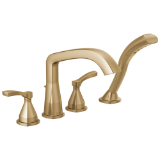 DELTA® T4776-CZ-PR Stryke® Single Setting Roman Tub Trim, 1.75 gpm Flow Rate, 8 to 16 in Center, Champagne Bronze, 2 Handles