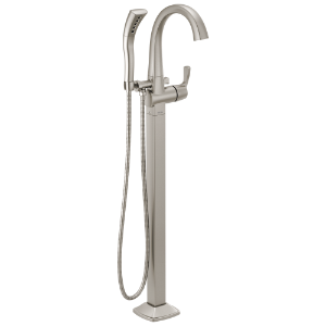 DELTA® T4777-SS-PR-FL Floor Mount Tub Filler Trim, 1.75 gpm Shower, Lumicoat® Stainless