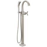 DELTA® T47776-SS-PR-FL Floor Mount Tub Filler Trim, 1.75 gpm Shower, Lumicoat® Stainless